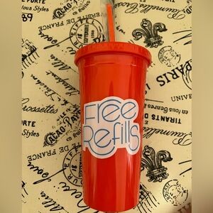 Red Ban.do Brand 24fl oz Insulated Tumbler with Straw. New with tags